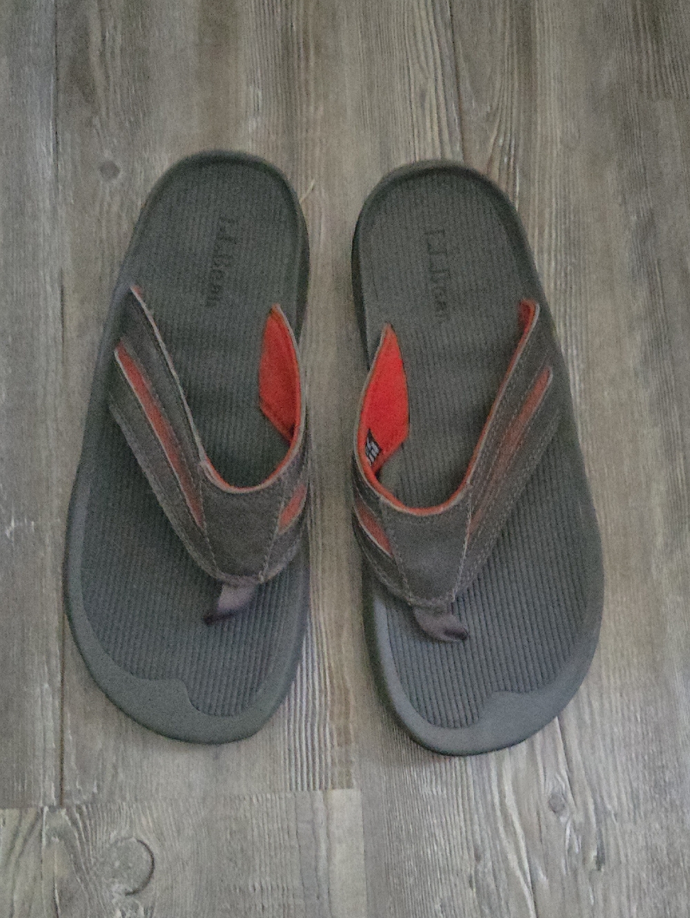 L.L. Bean Brown and Red Men’s Flip-Flops